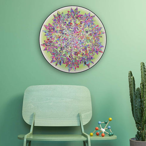 Bgraamiens Puzzle-Magic Tree of Life -1000 Pieces Colorful Leaves Round Mandala Puzzle Color Challenge Jigsaw Puzzles...