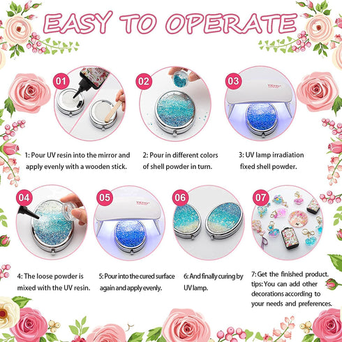 300g UV Resin Kit with Light-Upgraded Crystal Clear Hard UV Curing Premixed Epoxy Resin Starter Supplies for Art Craft Beginner Jewelry Making wit...