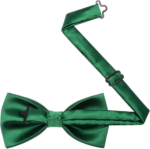 JEMYGINS Mens Solid Color Pre-tied Bow Tie and Pocket Square Cufflink Set...