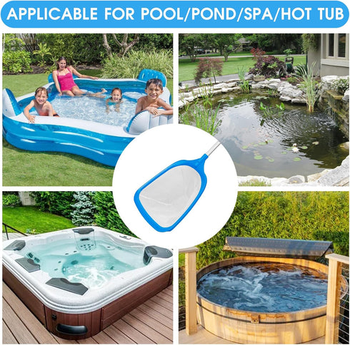 Hot Tub Skimmer Spa Net with 12'' Aluminum Pole Ultra Fine Mesh Net Leaf Skimmer for Small above Ground Pools Pick Up Fine Debris Lightweight Net...