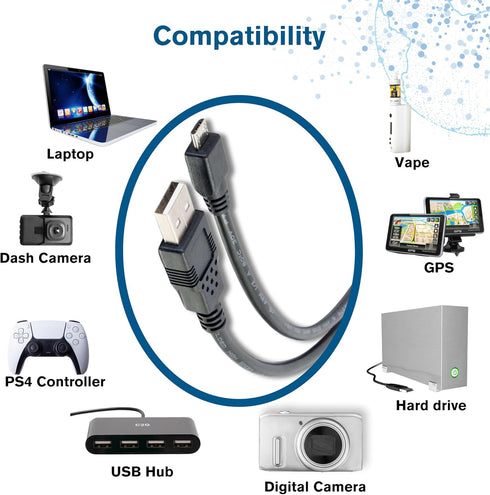 C2G Legrand USB A to B Cable, Male to Male USB Cable, Micro USB Cable, 2 Meters (6.56 Foot) Data Transfer Cable, Black USB Cord, 1 Count, C2G 2736...