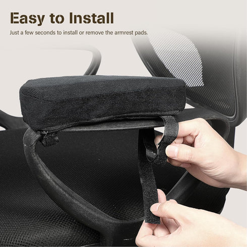 Memory Foam Chair Armrest Pads, 1 Pair Office Chair Arm Pads, Gaming Chair Arm Rest Pillows, Desk Chair Elbow Support Cushions for Offices, Study ...