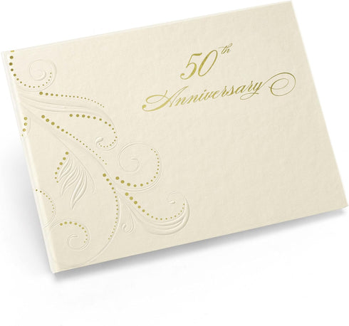 Wedding Anniversary Guest Book, 50th Anniversary Swirl Dots, 7.5" x 5.75" (20613)...