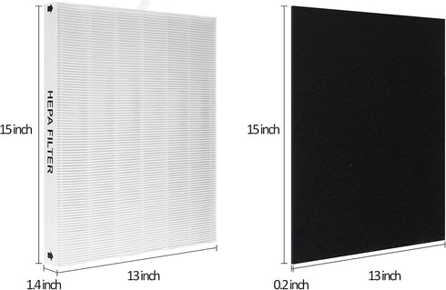 AP-1512HH True HEPA Replacement filter, Compatible with Coway Airmega AP-1512HH, AP-1512HH-FP, AP-1518R, AP-1519P, Item NO #3304899 (2 HEPA Filter...