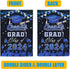 PAMBO Graduation Garden Flag Class of 2024, Blue Congrats Grade Flag for Outside Hanging Decors 12x18 Inch Burlap...