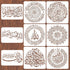 8pcs Wall Art Stencil Symbol Theme Wall Stencils Reusable Stencils Painting Templates 11.8X11.8", 11.8x8" for Walls Card Making Wood Furniture Nur...