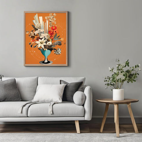 Posterizer 1 pcs-vintage cosy flower collage-Abstract & Modern Art-Floral & Botanical Art-Gift for Art Lovers- UNFRAMED Wall Art...
