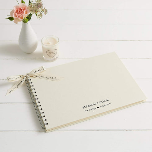 ANGEL & DOVE Funeral Guest Book & 2 Signs Set - Ivory, 12 x 8 - Create a Beautiful Memory Table at a Memorial or Celebration of Life...