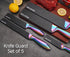WELLSTAR Knife Edge Guards Set, 5 Piece Universal Blade Covers, BPA Free ABS Protective Blade Sheaths, Non-Scratch Felt Lining Kitchen Knives Cove...
