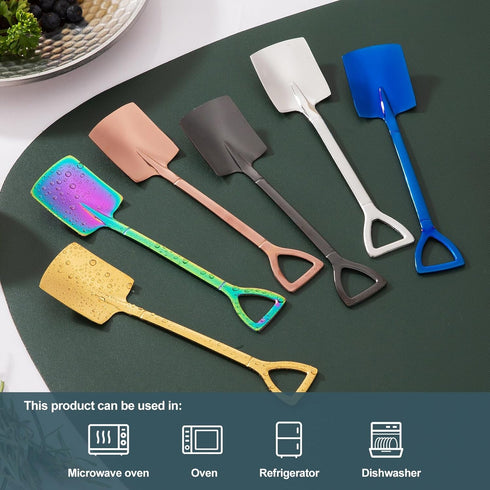 6-Piece Soup Spoons Set | Stainless Steel | Dinner Serving Spoons Titanium Spoon - Mirror Polish & Dishwasher Safe...