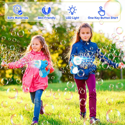 Dinosaur Bubble Machine for Toddlers 1-3: Automatic Bubble Maker Blower Gun for Kids Ages 3-5 | Outdoor Portable Dino Bubble Blaster Toys...