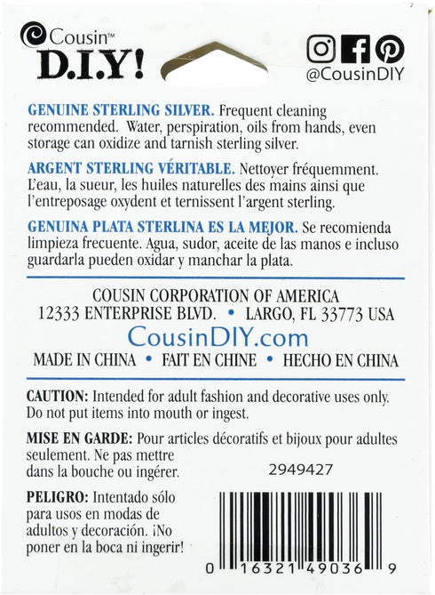 Cousin Sterling Silver Earwire - 8pc, Small Ball Hooked Earring...