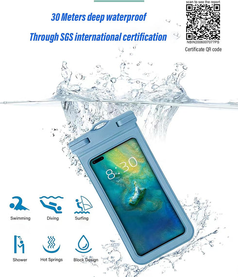 XueStar Waterproof Phone Pouch, 2 Pack, Touch Unlock, Rainproof & Waterproof case for Apple iPhone,Samsung,Motorola,OnePlus, up to 7.2 Inches ?Bla...