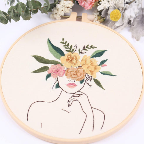 REEWISLY 4 pcs of Embroidery Starter kit with Patterns and Instructions, DIY Adult Beginner Cross Stitch Kits, Including 2 Plastic Embroidery Ring...