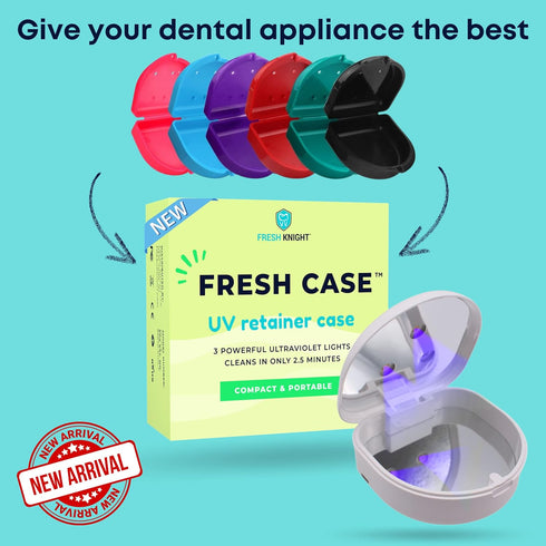 FRESH KNIGHT Retainer Case (2 Pack). Retainer Case with Vent Holes. Perfect for Denture, Mouth Guard, Aligner (Purple)...