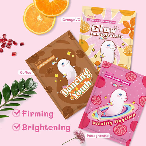 ZealSea Sheet Mask Skin Care (Pack of 7) Beauty Facial Mask Spa Face Mask Birthday Party gifts Women, Men kids Girls - Hydrate, Brighten, Moisturi...