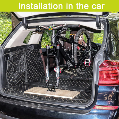 MUQZI Bike Fork Mount, Front Fork Block Quick Release Thru Axle Car Roof Carrier Rack Support Bicycle Stand Holder with Adapters, Black...