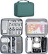 Large Capacity Electronics Accessories Organizer Travel Case with Adjustable Divider Waterproof Leather Cord Organizer Case Shockproof Tech Organi...