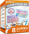 8 Jumbo Space Saver Bags, Vacuum Storage Bags for Clothes, Clothing, Comforter and Blanket Hand-Pump (8-Jumbo)...
