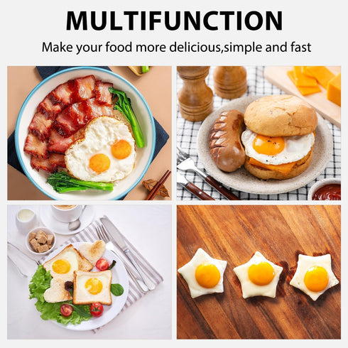 Flip Cooker Pancakes Mold?Flip N Cook Silicone Pancake Mold?Flip and Cook Pancake Maker?Silicone Pancake Molds Fried Egg Mold Reusable(2 pcs+1 bru...