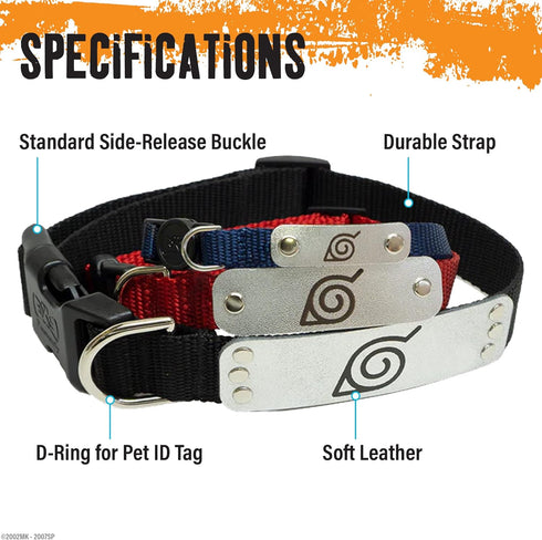 Naruto Dog Collar for Large Dogs, Medium, XS/Small Puppy Collars – Officially Licensed Naruto Shippuden Hidden Leaf Village Anime Dog Collar, Naru...