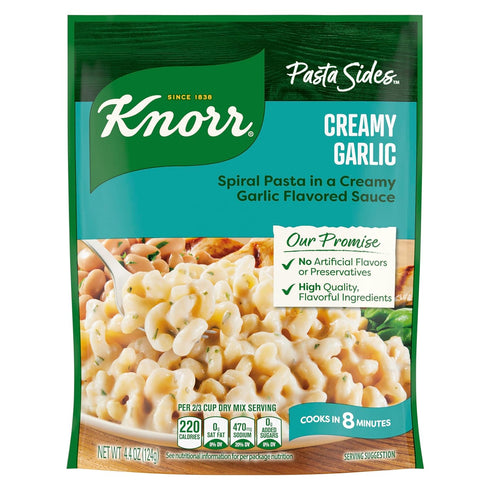 Knorr Pasta Sides Creamy Garlic For Delicious Quick Pasta Side Dishes No Artificial Flavors, No Preservatives 4.4 oz...
