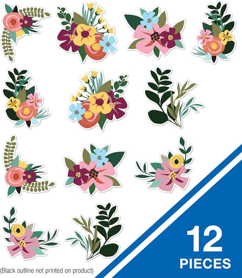 Carson Dellosa Grow Together 12-Piece Jumbo Garden and Flower Bulletin Board Cutouts, Large Greenery Cutouts for Bulletin Board, Garden and Greene...