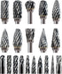 20Pcs 1/8" Shank Carbide Burr Bits Compatible with Dremel Bits Metal Grinding Bits Wood Stone Carving Cutting Engraving Grinder Kit Attachment Rot...