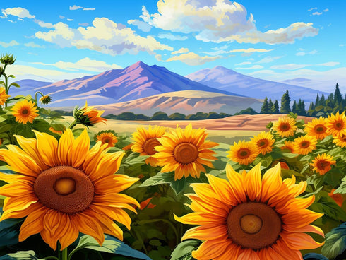Pavemlo 5D Diamond Art Painting Kits for Adults Sunflower, Full Drill Diamond Art Sky Pictures Paint with Diamonds, DIY Cross Stitch Jewel Art Rhi...