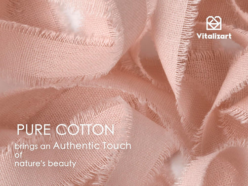 Vitalizart 3 Rolls Handmade Fringe Natural Cotton Ribbon 5/8" x 21Yd Pink Eco-Friendly Ribbons for Wedding Invites Bridal Bouquets Gift Wrapping H...
