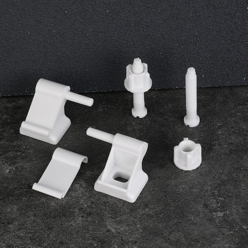 2 Pack Universal Toilet Seat Hinges Replacement with Bolts Screw and Nuts White Plastic Toilet Seat Hinges Toilet Seat Hardware for Toilets Seats ...