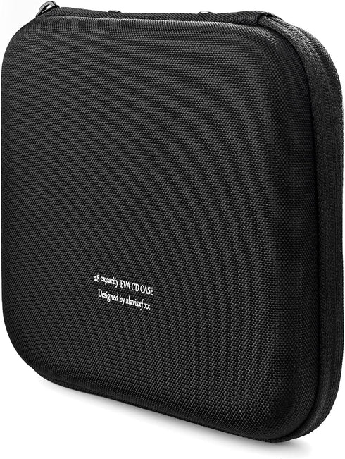 alavisxf xx CD Case, 28 Capacity EVA Protective DVD Case Portable Zipper CD Case Holder Disc Storage Organizer Wallet Bag for Car Home Travel (28 ...