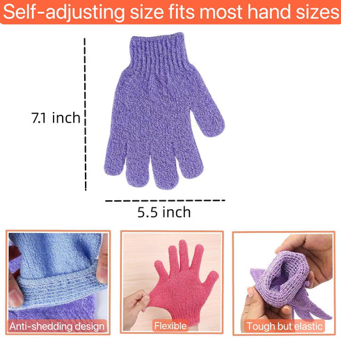 12 Pcs Exfoliating Bath Gloves,Deep Scrubbing Dead Skin Shower Gloves for Beauty Spa Massage Skin Shower Body Scrubber and Suitable for Men,Women...