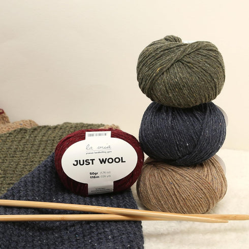 3 Ball (Pack) La Mia Just Wool, Total 5.28 Oz. 100% Recycled Wool, Each 1.76 Oz (50g) / 126 Yrds (116 m), 3 Light DK, Khaki Green - LT005......