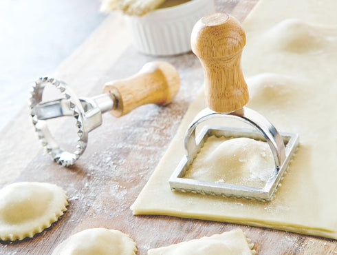 Fox Run 57670 Ravioli Cutter Stamps, Round & Square, Set of 2 , 2.75 x 4.75 x 5.75 inches...