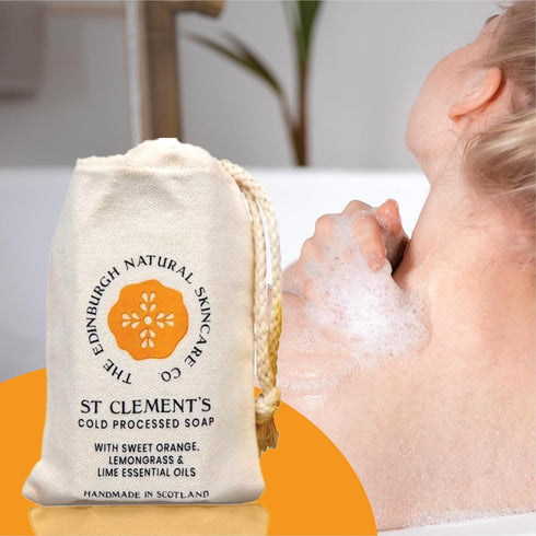 St Clements Cold Processed Soap | Luxury Soap Bar | Moisturising & Nourishing | Shea Butter | Eco Friendly Packaging | Sweet Citrus, Lemongrass an...