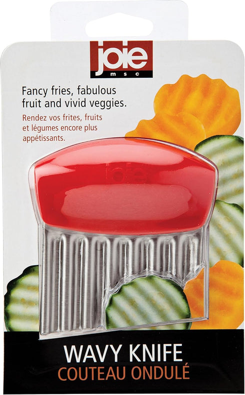 Joie Crinkle Cutter Kitchen Knife for Vegetables, Stainless Steel Blade, Colors May Vary...