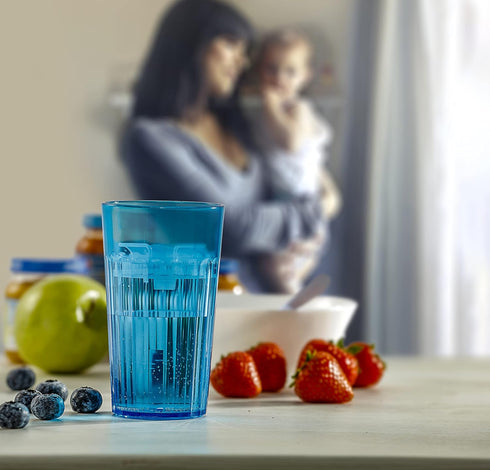 Reflo Smart Cup (Blue 2-Pack) Open Training Cup, Toddler Cup, No Suction 6oz, 360 Control-Flow, USA MADE Premium High-Impact Plastic...
