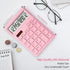 Standard Calculator 12 Digit,Pink Desktop Dual Power Battery and Solar,Desk Calculators with Large LCD Display,Perfect for Home, Office,and School...