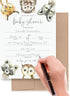 Bliss Collections 25 Baby Shower Invitations with Envelopes Woodland Animals, Forest Creatures, Fox, Owl, Racoon, Wolf, Hedgehog, Bobcat - Gender ...