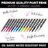 Fine Tip Paint pens for Rock Painting - Wood, Glass, Metal and Ceramic Works on Almost All Surfaces Set of 15 Vibrant oil based fine point paint m...