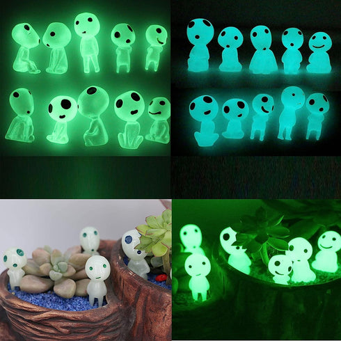 Fairy Garden Accessories Tree Elves Easter Egg Fillers Glow in Dark Basket Stuffers Garden Alien Decor Miniature for Micro Landscape Outdoor Statu...