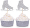 24 CT Ice Skate Cupcake Toppers Ice Skating Theme Kid¡®s Birthday Party Decorating Picks - Silver...