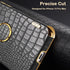 aowner Compatible with iPhone 12 Pro Max Ring Holder Case Luxury Crocodile Cover Gold Edge 360 Degree Rotation Stand for Women Girls Slim Leather ...