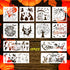 NGLAT 12 Pcs Halloween Stencils Template Large Halloween Pumpkins Painting Stencils Reusable Witch Skeleton Template for DIY Cards Crafts Drawing ...