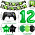 12th Video Game Birthday Party Set Include Happy Birthday Banner Video Game Balloons Controller Balloons Green Black Stars Aluminum Foil Balloons ...