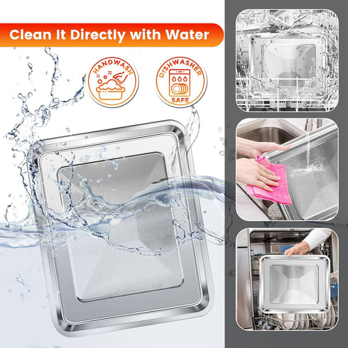 GWY Toaster Oven Tray Replacement for Cuisinart TOA-29 TOA-28 AFR-25 Toaster Air Fryer Convection Oven, Stainless Steel Pan Air Fryer Tray Replace...
