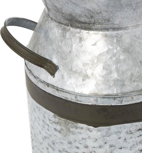 Deco 79 Metal Decorative Vase Milk Can Centerpiece Vase, Flower Vase for Home Decoration 8" x 7" x 12", Gray...