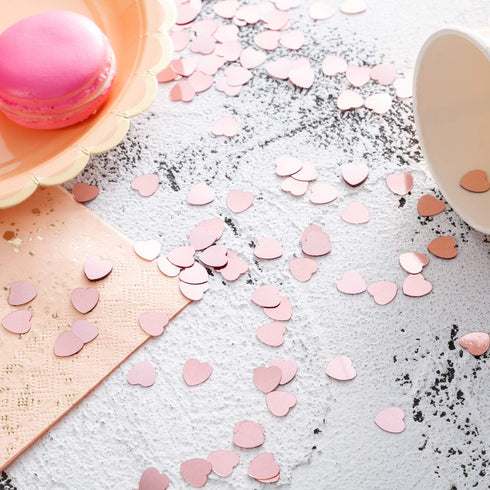 Rose Gold Heart-Shaped Small Metallic Foil Confetti for Table Wedding Birthday Party Decoration,Diameter 10mm(Rose Gold)...