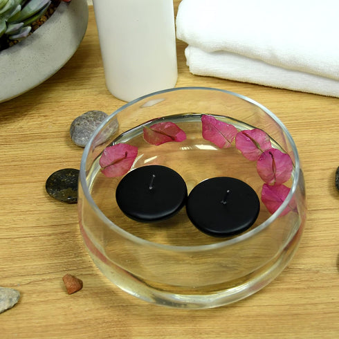 Zest Candle 24-Piece Floating Candles, 2.25-Inch, Black...